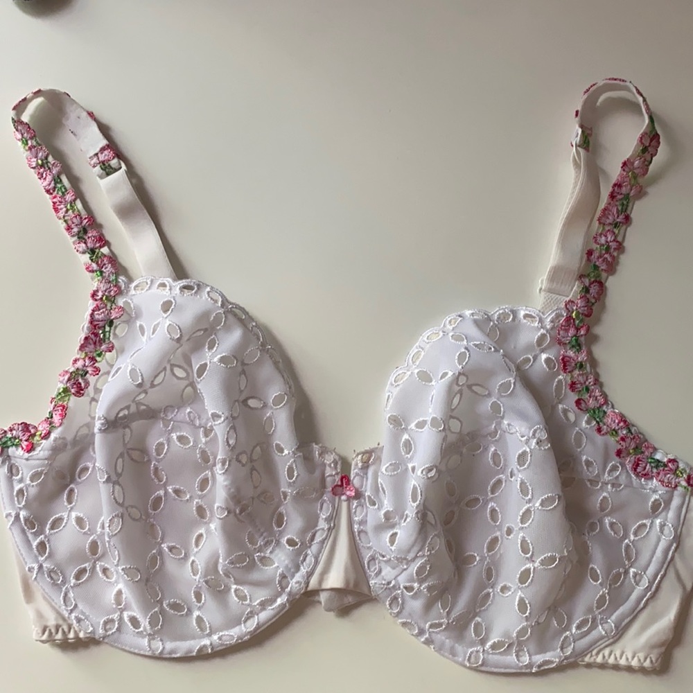 Simone Perele white floral lace bra